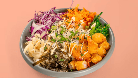 Поке с хрупкави скариди